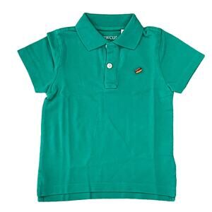 NWT J. Crew Boys' Green W/Embroidered Hotdog Sort Sleeve Polo Shirt - SIZE 2